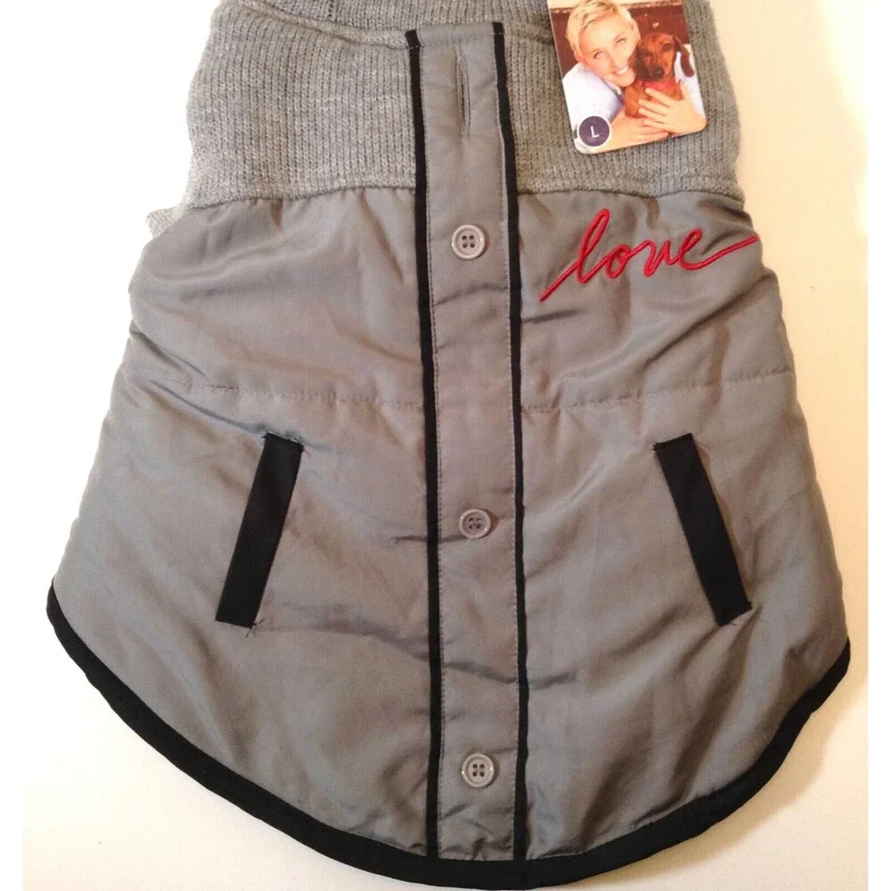 Dog Coat Jacket Gray Large 17